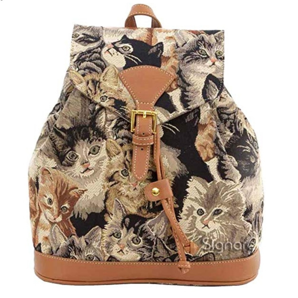 Cat print Mini Backpack
